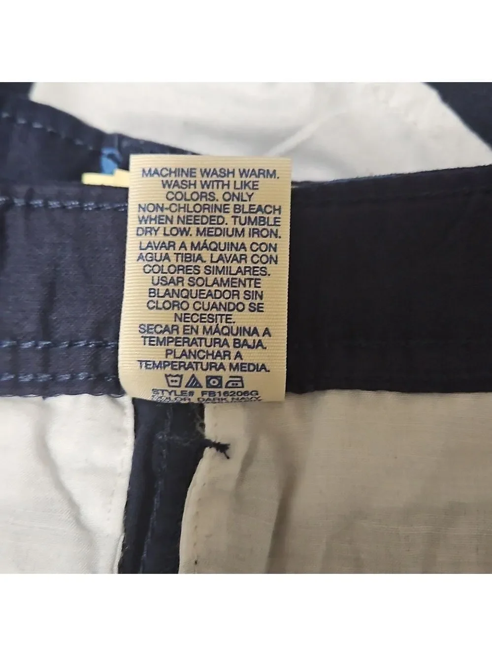 Faded Glory Boys’ Navy Blue Chino Shorts with Nautical Print  Size 12 Summer Kid